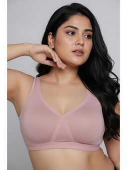 Zivame - True Curve Double Layered Non Wired Full Coverage Super Support Bra - Silver Pink