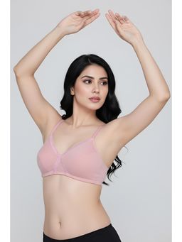 Zivame - Double Layered Non Wired 3/4Th Coverage T-Shirt Bra - Silver Pink