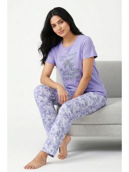 Zivame - Beach Paradise Butter Soft Knit Poly Nightsuit- Blanc De