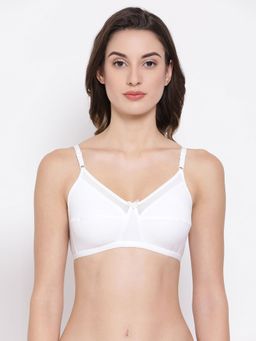 Clovia - Non-Padded Non-Wired Full Coverage Bra Cotton White
