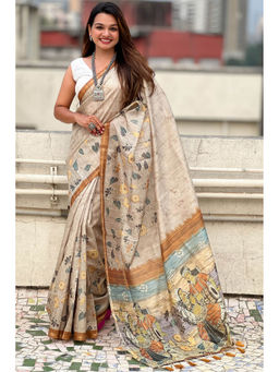 SGF11 - Yellow Women Kanan Silk Saree with Unstitched Blouse