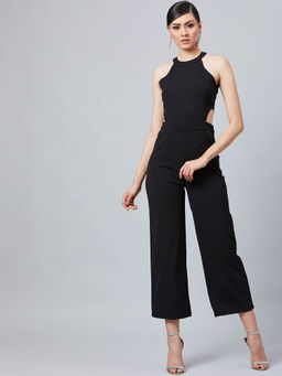 AAREIN - Women Solid Sleeveless Black Jumpsuit