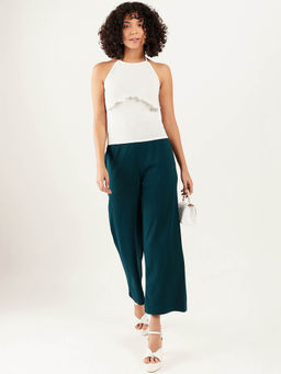 AAREIN - Women Solid Sleeveless White Top