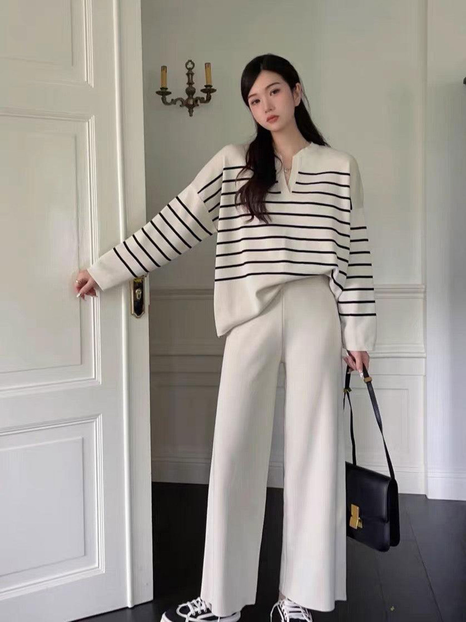 Beige Rachel Striped Co-Ord (Set of 2)-image-36