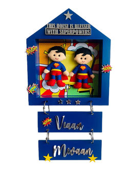 Little Surprise Box - Power Brothers Personalised Name Plate for Room Decor