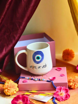 WEAVING HOMES - Nazar Na Lage A Coffee Mug & Rakhi
