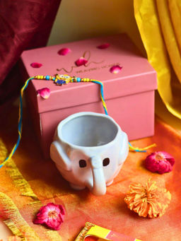 WEAVING HOMES - The Cutest Ele Coffee Mug & Rakhi