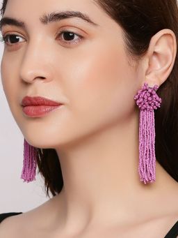 Twenty Dresses by Nykaa Fashion - Purple Walking A Mysterious Path Earrings