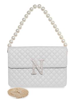 ESBEDA - White Personalized Alphabet N Turtle Quilted Handbag for Women
