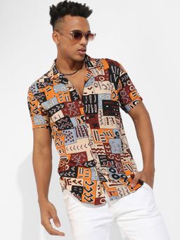 Campus Sutra - Mens Multicolour Aztec Print Shirt