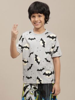 Kidsville - Grey Batman Graphic Printed Regular Fit T-Shirt