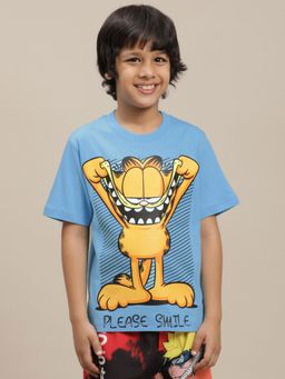 Kidsville - Blue Garfield Graphic Printed Regular Fit T-Shirt