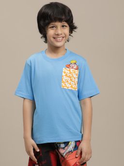 Kidsville - Blue Naruto Graphic Printed Regular Fit T-Shirt