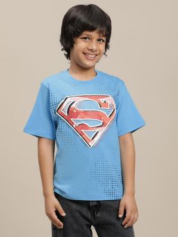 Kidsville - Blue Superman Graphic Printed Regular Fit T-Shirt