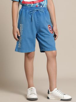 Kidsville - Blue Captain America Printed Regular Fit Short
