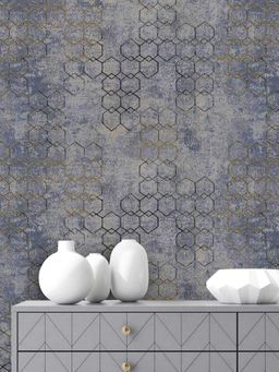 Excel - Wallpaper Golden Chains In Bluish Grey