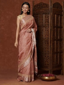 Fabindia - Silk Tussar Chikankari Sari