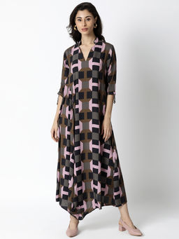 RAREISM - Coffee Printed Dress