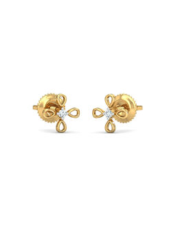 KuberBox - Darshat Stud Earrings 14K Gold