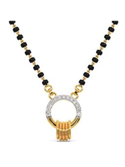 Candere by Kalyan Jewellers - 18K BIS Hallmark & Cubic Zirconia Aadhavi Mangalsutra Pendant with chain for women (3.4)