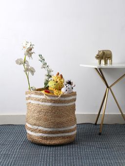Revive Home - Beige Multi-Utility Jute Basket Planter