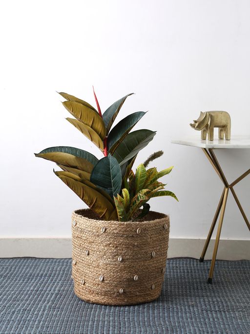 Revive Home Beige Multi-Utility Jute Basket Planter