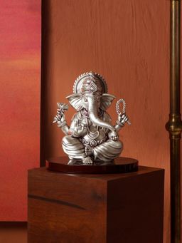 Shaze - Silver Bless Ganesha Figurine