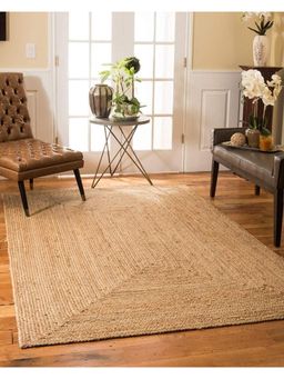 THE HOME TALK - Brown Natural Handcrafted Jute Rug (3x5 feet)