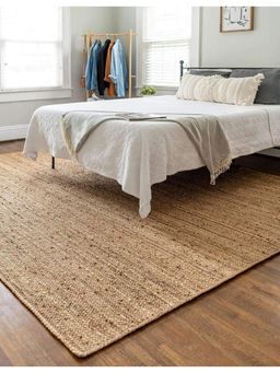 THE HOME TALK - Beige Natural Handcrafted Jute Rug (5.5x7.5 feet)