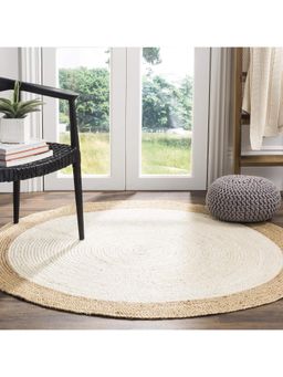 THE HOME TALK - Jute Braided White Round Rug