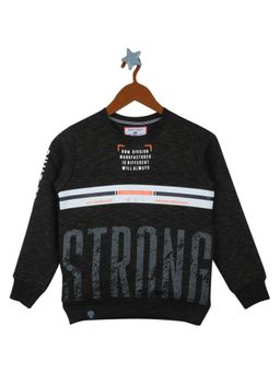 Monte Carlo - Boys Grey Cotton Blend Printed Sweatshirt