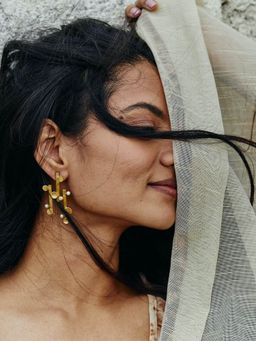 Dhwani Bansal - Maxi Studs In Gold Plated Brass With Freshwater Pearls For Everyday Wear