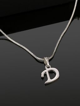 Estele - Valentine Gift - Rhodium Plated Initial D Letter Pendant for Women