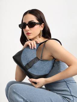 Kazo - Black Talia Denim Hand Bag