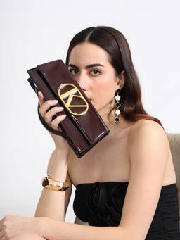 Kazo - Naomi Clutch Mini Bag Faux Leather Detachable Chain
