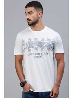 Classic Polo - Men's Half Sleeve White Slim Fit Printed T-Shirt