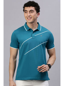 Classic Polo - Men's Half Sleeve Teal Slim Fit Solid Polo T-Shirt