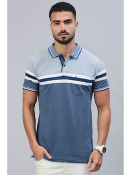Classic Polo - Men's Half Sleeve Blue Slim Fit Solid Polo T-Shirt
