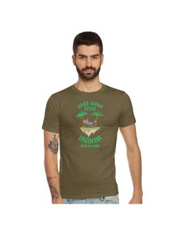 Tantra - Olive Round Neck Printed T-Shirt