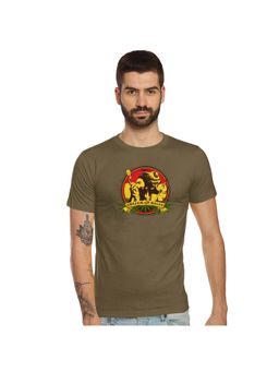 Tantra - Olive Round Neck Printed T-Shirt