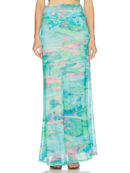 AFRM - Amirah Women's Printed Knot Detail Maxi Skirt Multi-Color