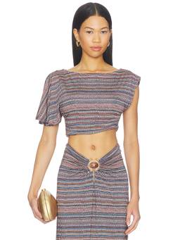 AFRM - Perla Shiny Knit Women's One Shoulder Crop Top Multi-Color