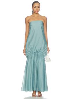Amanda Uprichard - Esme Women's Strapless Elastic Waist Maxi Dress Teal