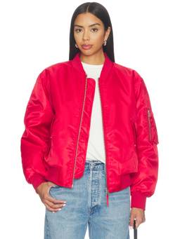 ANINE BING - Padded Women's Ripstop Bomber Jacket Red