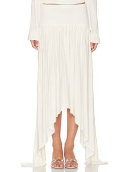 Aya Muse - Elya Women's Asymmetric Hem Maxi Skirt Off White