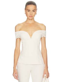 Camila Coelho - Nila Women's Off-Shoulder Boned Corset Top White