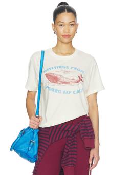 DAYDREAMER - Greetings From Morro Bay Women's Graphic Crew Neck T-Shirt Off White