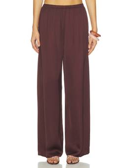 FAITHFULL THE BRAND - Jensen Women's Satin Elastic Waist Wide-Leg Palazzo Pants Maroon