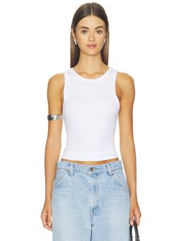 Favorite Daughter - Favorite Tank Women's Ribbed Sleeveless Jersey Tank Top White