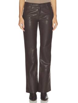 Good American - Better Than Leather Women's Low-Rise Bootcut Trousers Brown